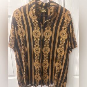 Men's Black and Gold Baroque Shirt